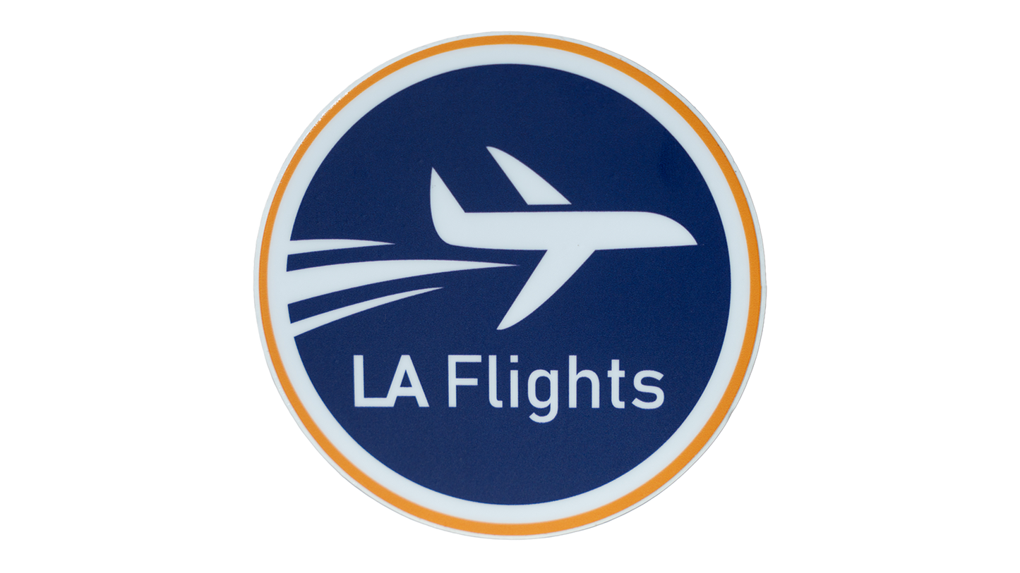 LA Flights Round Stickers (Pack of 4, 3 x 3 in)