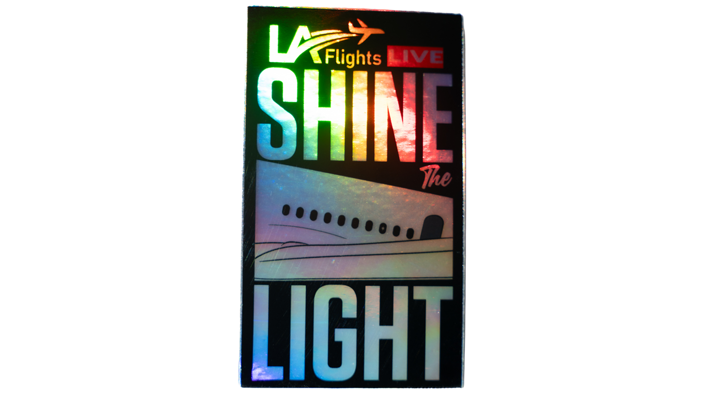 Shine The Light Holographic Stickers (Pack of 4, 3 x 2 in)