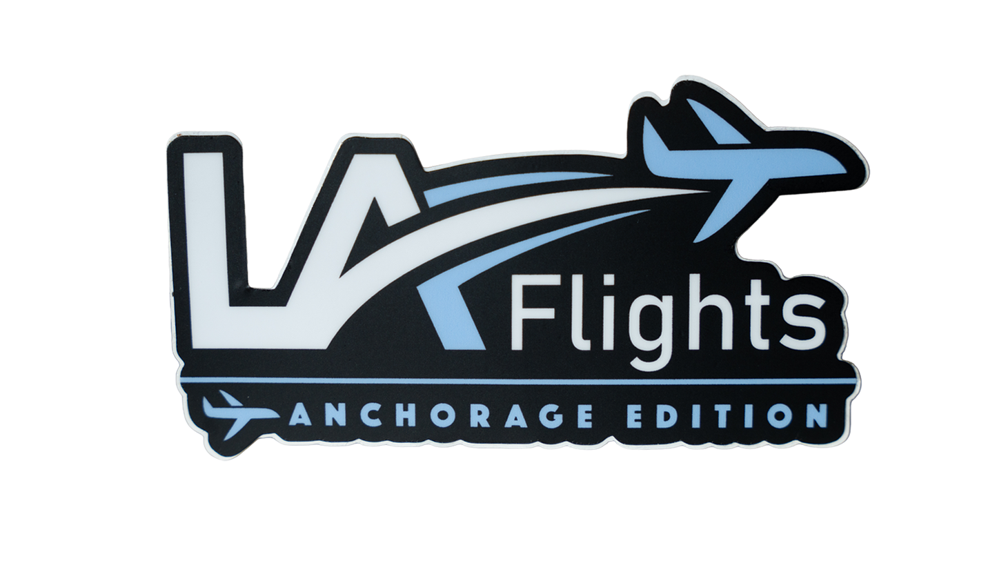 LA Flights Anchorage Edition Stickers (Pack of 4, 4 x 2 in)