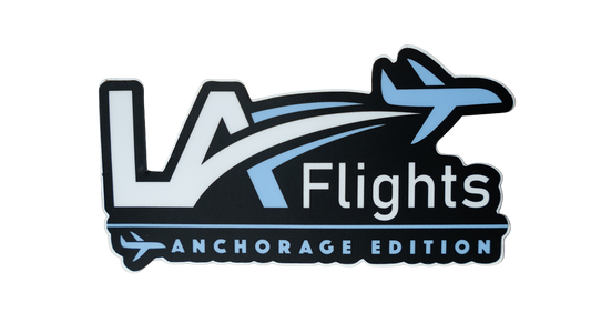 LA Flights Anchorage Edition Stickers (Pack of 4, 4 x 2 in)