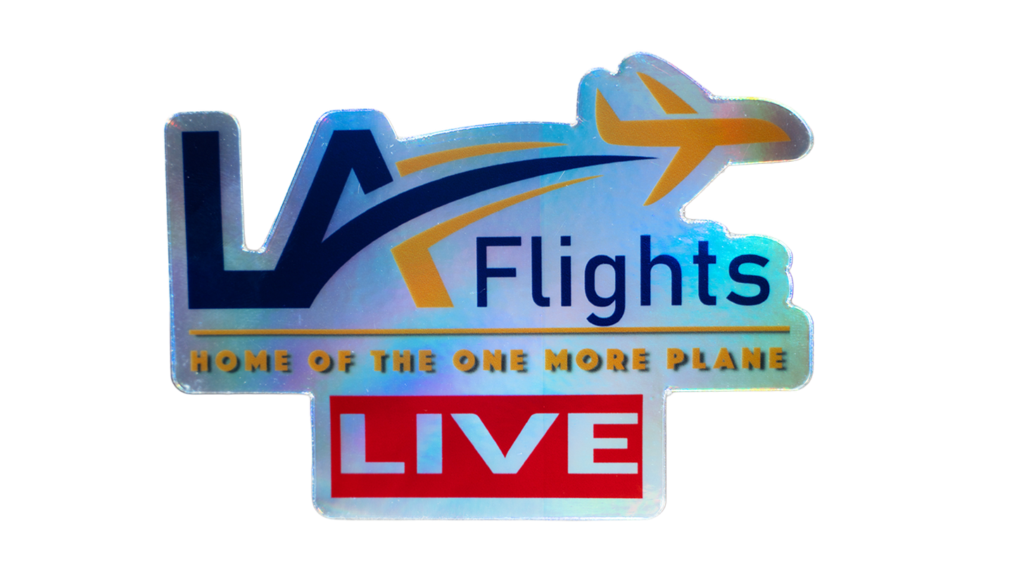 LA Flights LIVE Holographic Stickers (Pack of 4, 4 x 3 in)