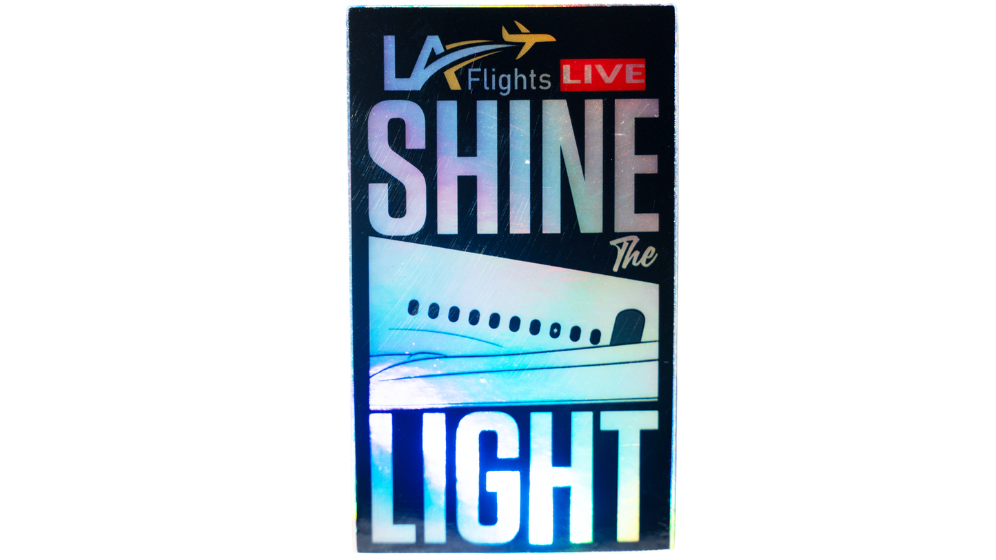 Shine The Light Holographic Stickers (Pack of 4, 3 x 2 in)