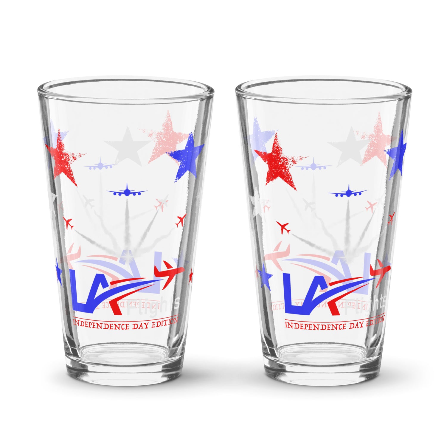 LA Flights Pint Glasses
