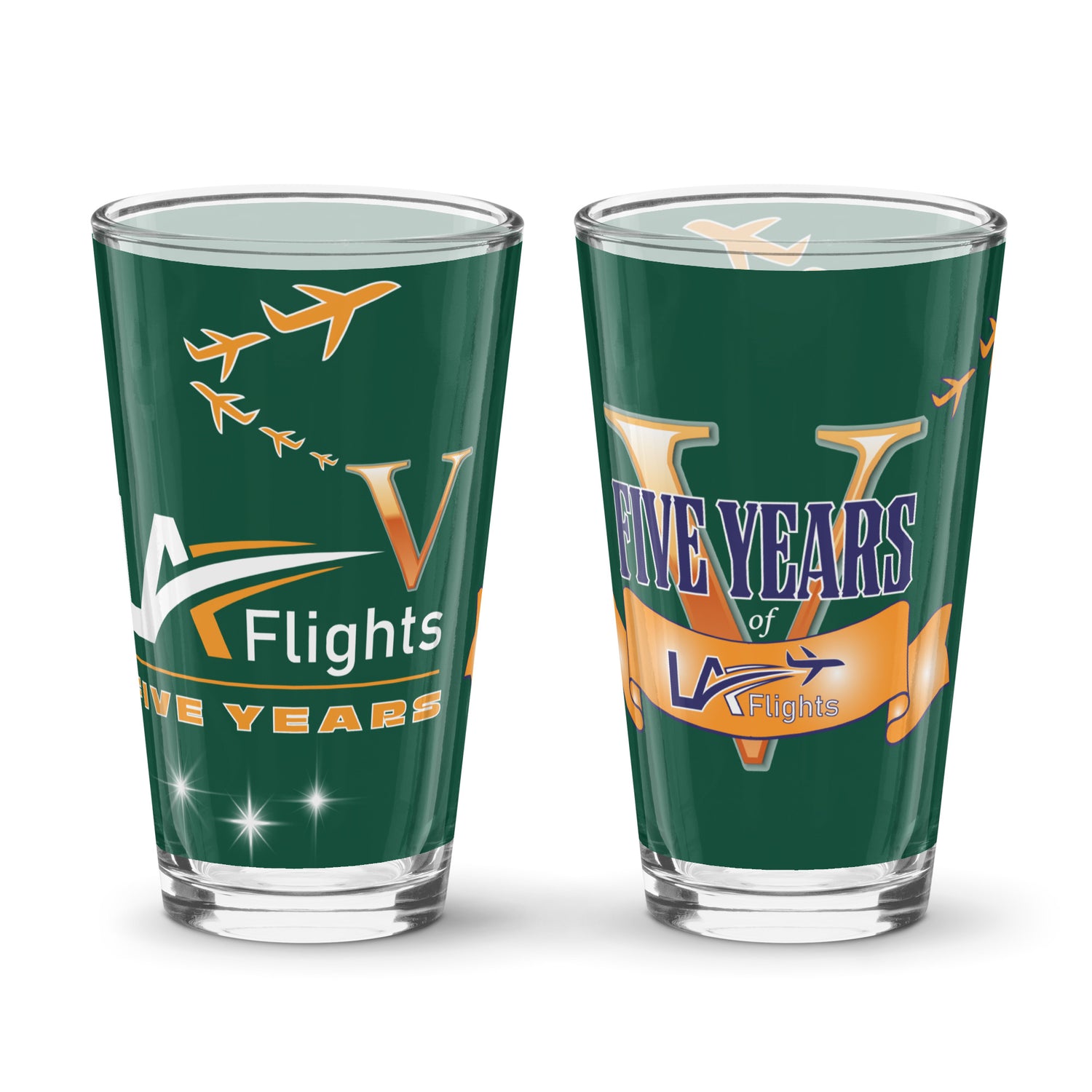 LA Flights Pint Glasses