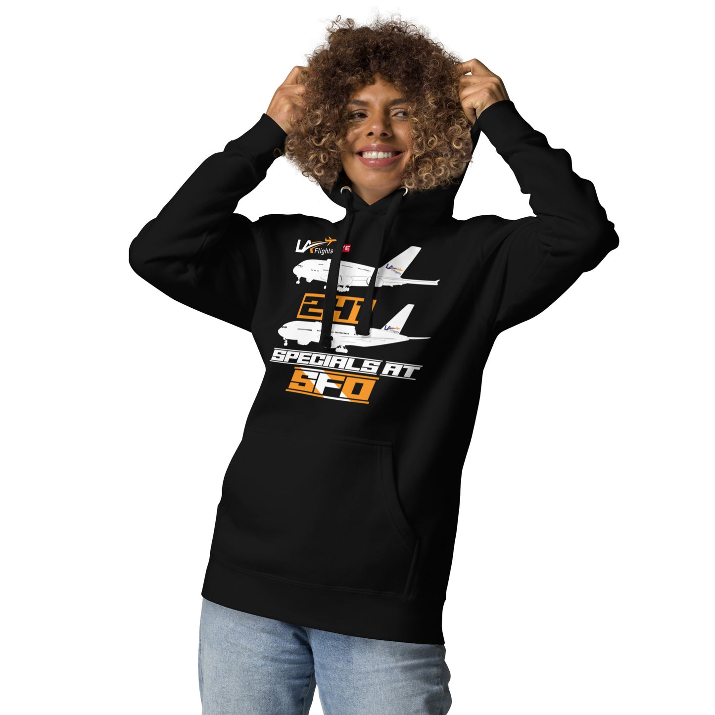 Unisex 2 for 1 Specials at SFO (white plane) Hoodie