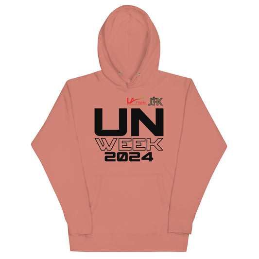 Design 2- Black Letters- Unisex Hoodie UN Week 2024  (Front and Back)