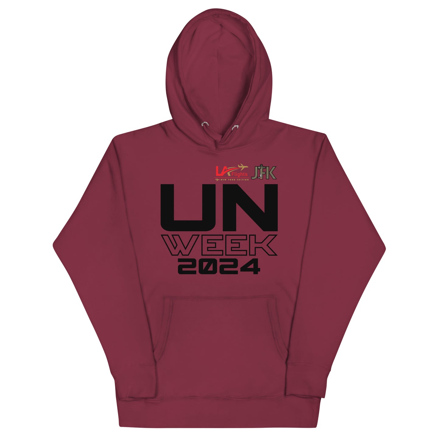 Design 2- Black Letters- Unisex Hoodie UN Week 2024  (Front and Back)