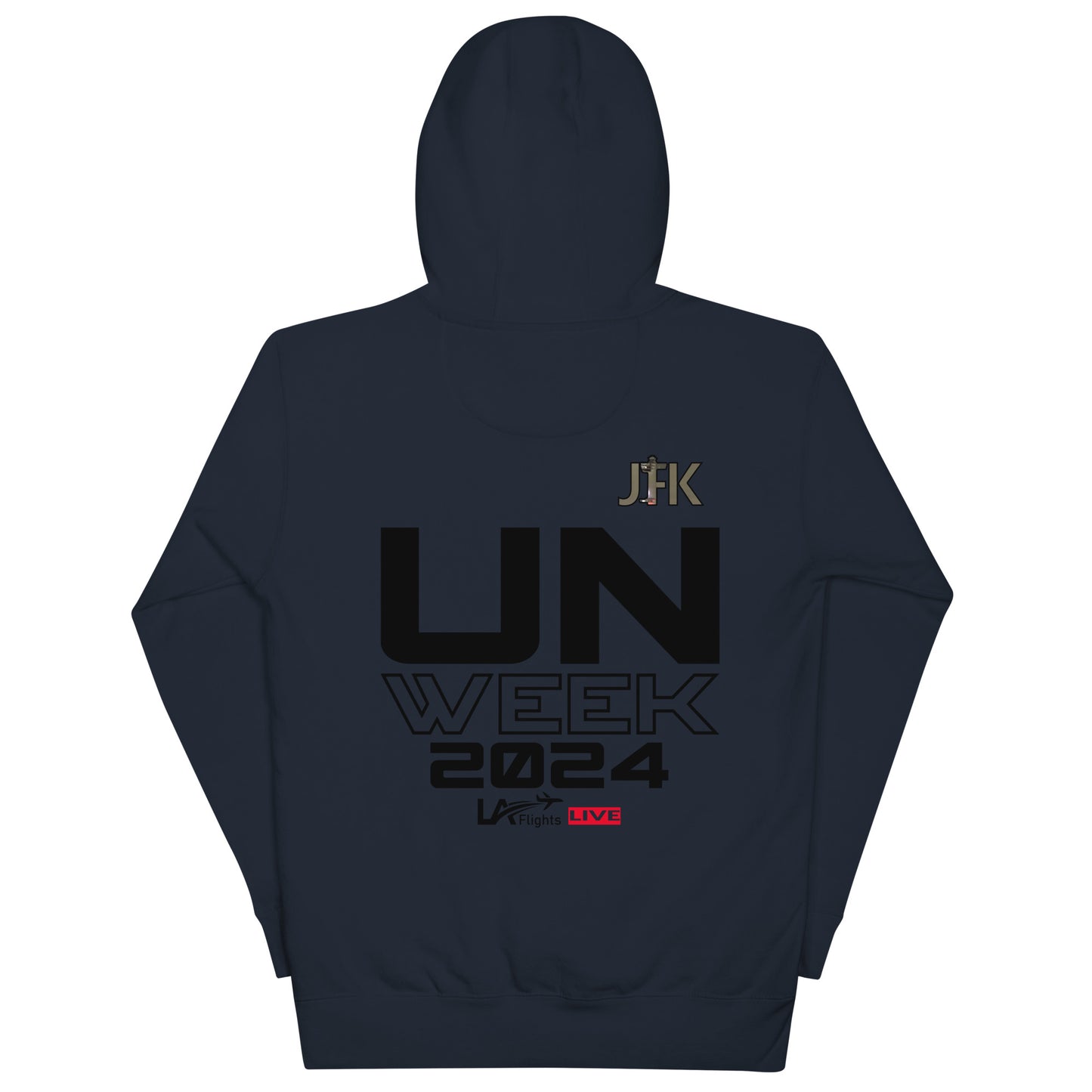 Design 2- Black Letters- Unisex Hoodie UN Week 2024  (Front and Back)