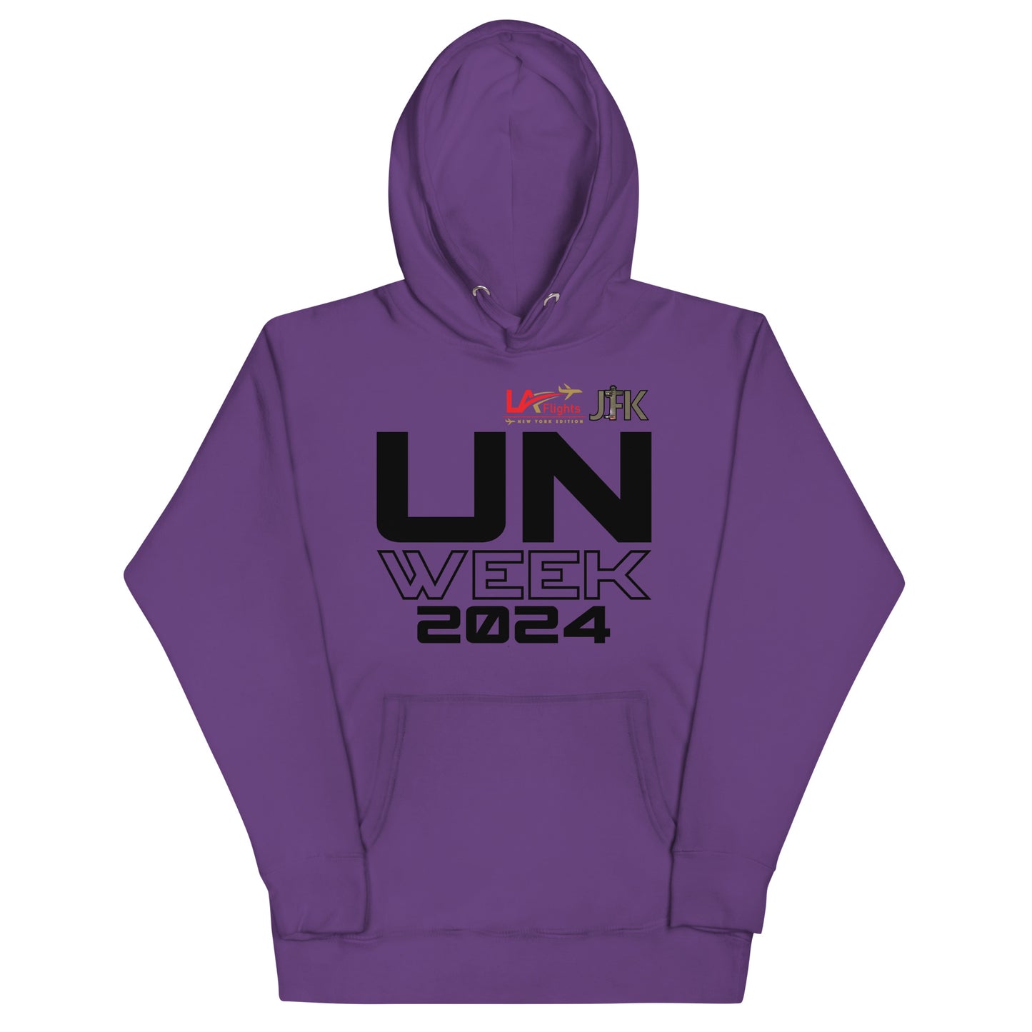 Design 2- Black Letters- Unisex Hoodie UN Week 2024  (Front and Back)