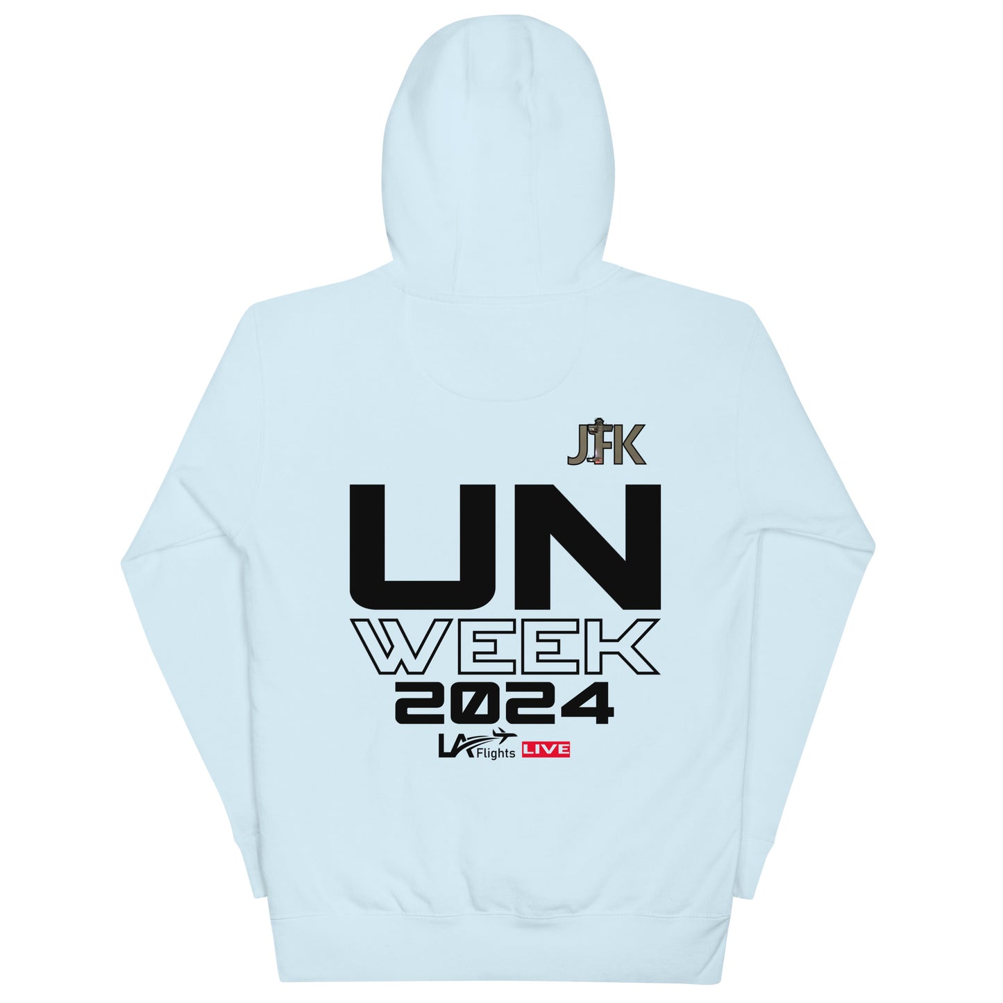 Design 2- Black Letters- Unisex Hoodie UN Week 2024  (Front and Back)