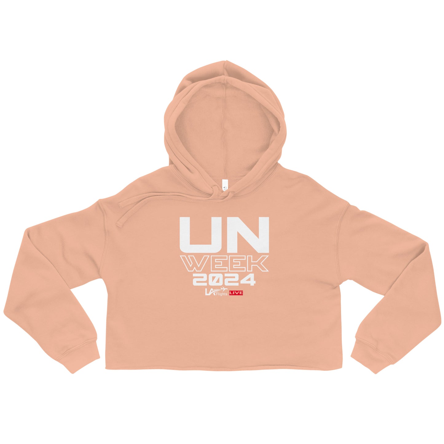 Women Crop Hoodie UN Week Design 2 (White Letters)