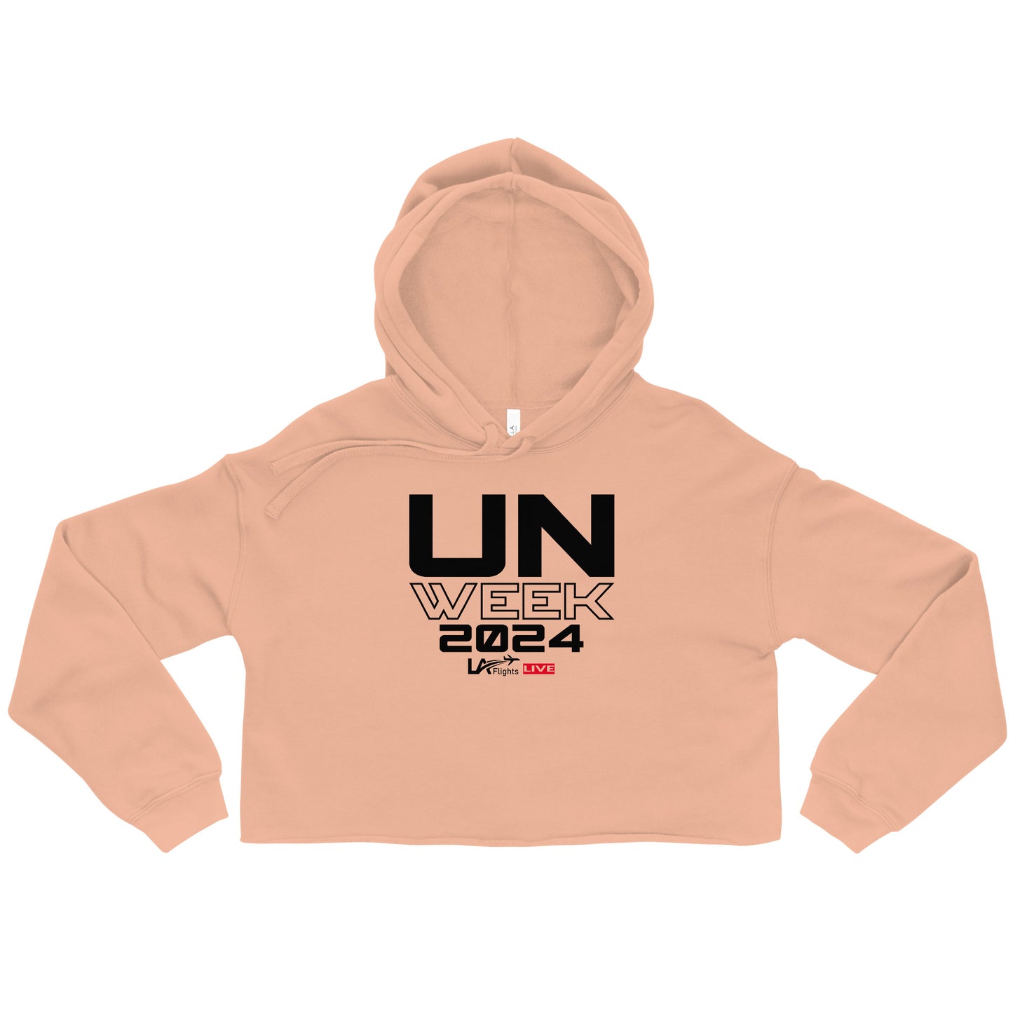 Women Crop Hoodie UN Week Design 2 (Black Letters)