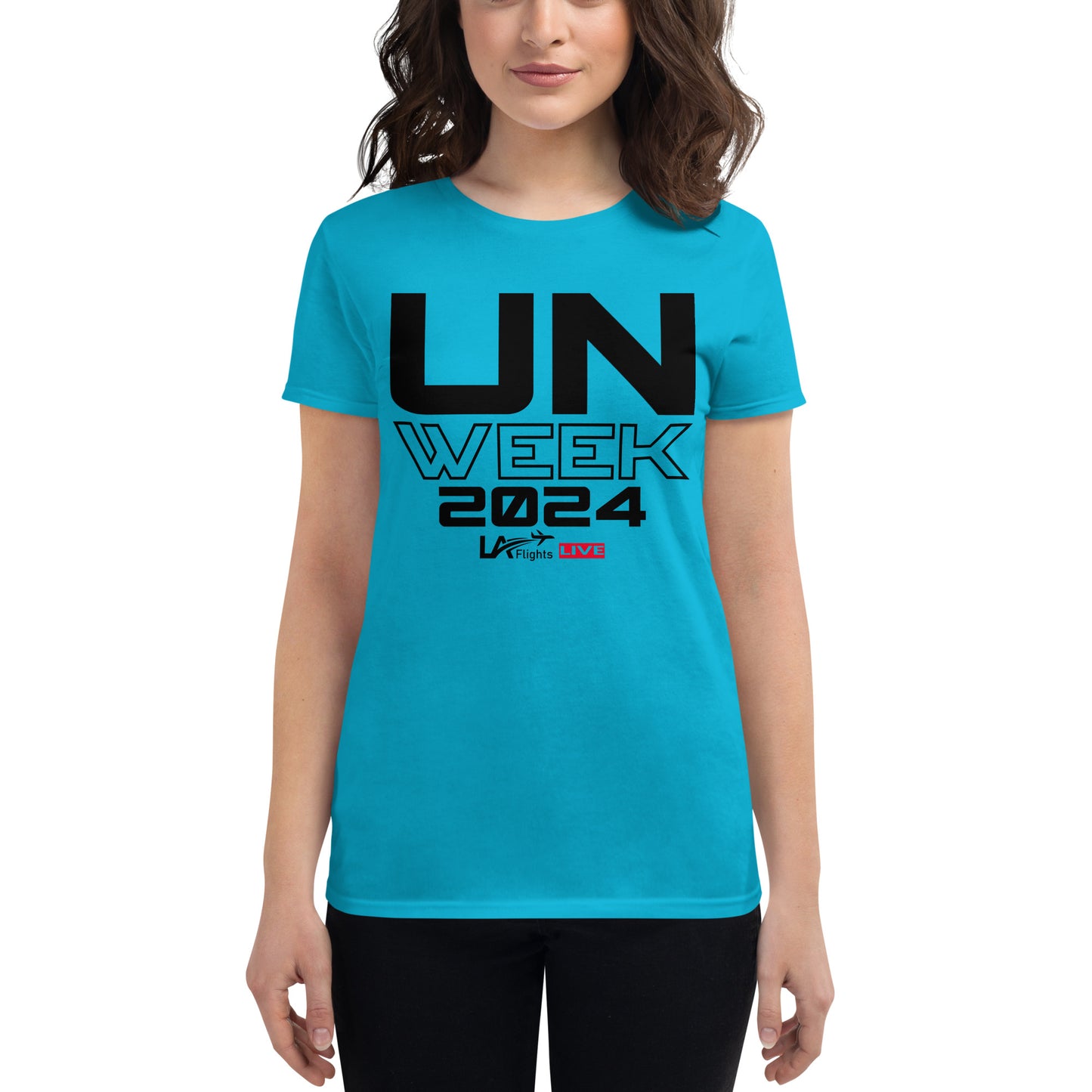 Women's short sleeve t-shirt UN Week 2024 (Design 2 Black Letters)