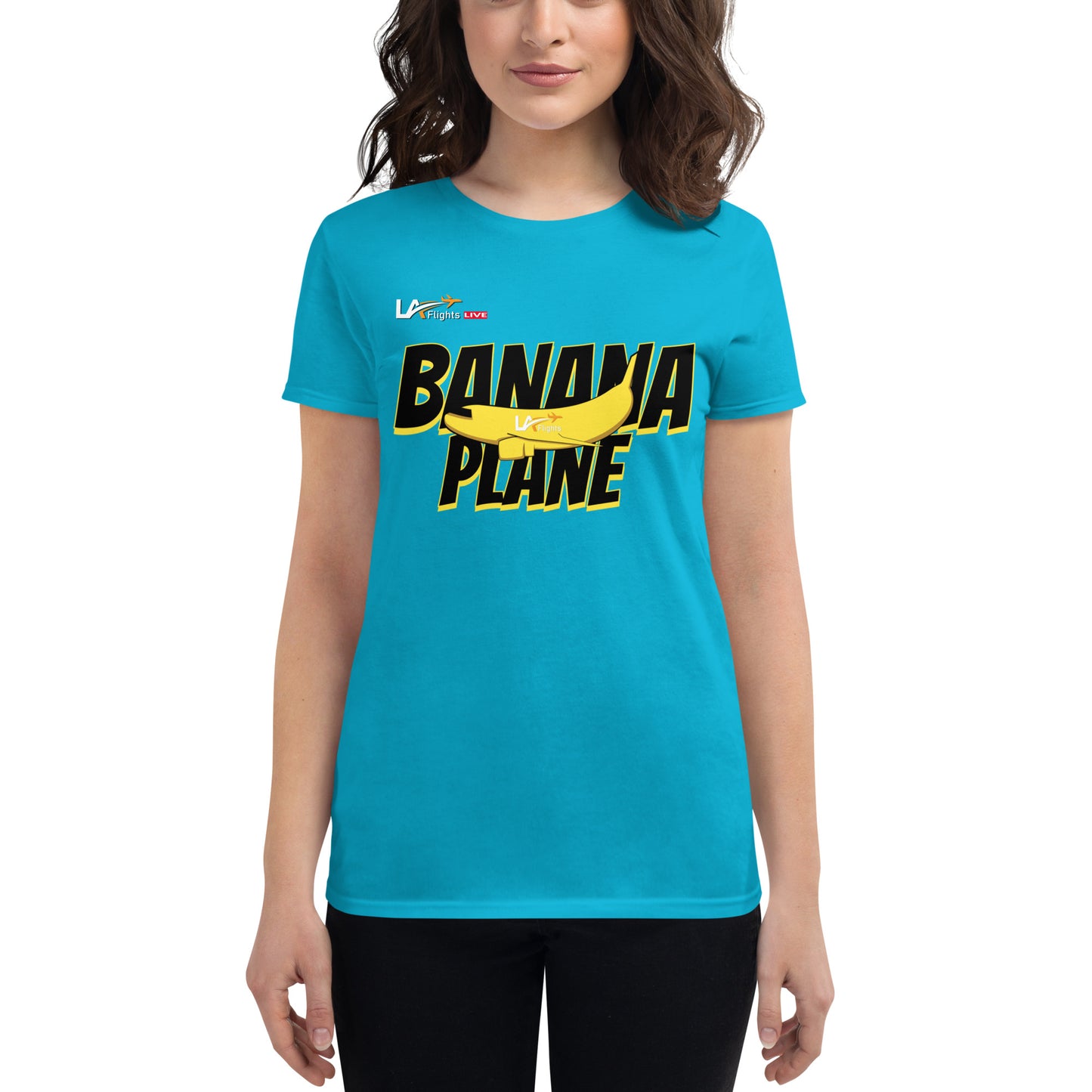 Women's short sleeve t-shirt Banana Plane