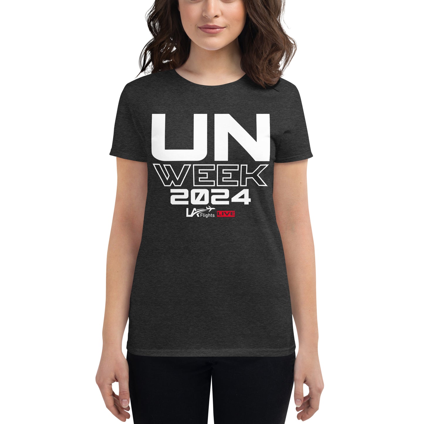 Women's short sleeve t-shirt UN Week 2024 (Design 2 White Letters)