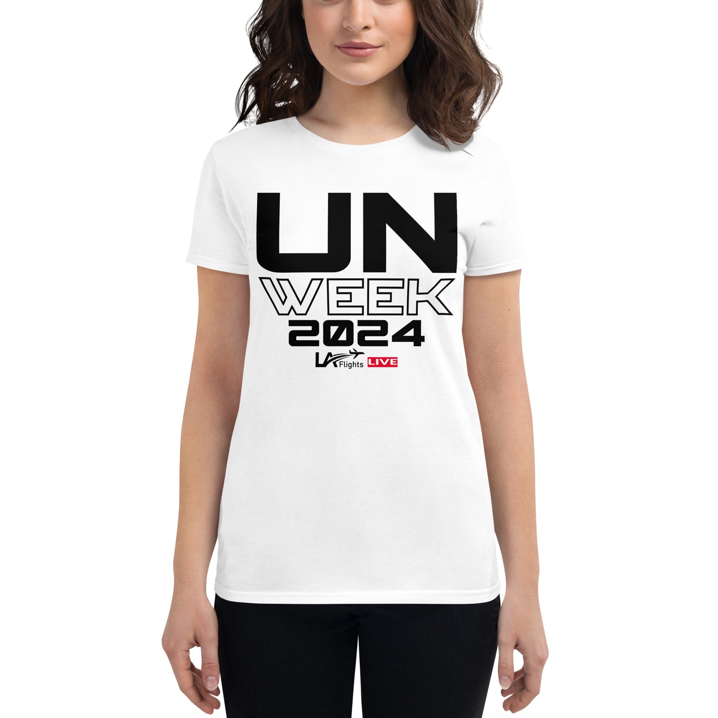 Women's short sleeve t-shirt UN Week 2024 (Design 2 Black Letters)