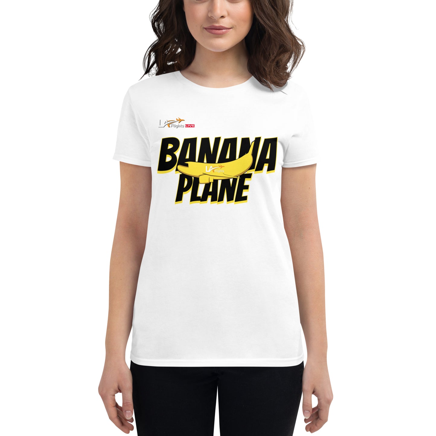 Women's short sleeve t-shirt Banana Plane