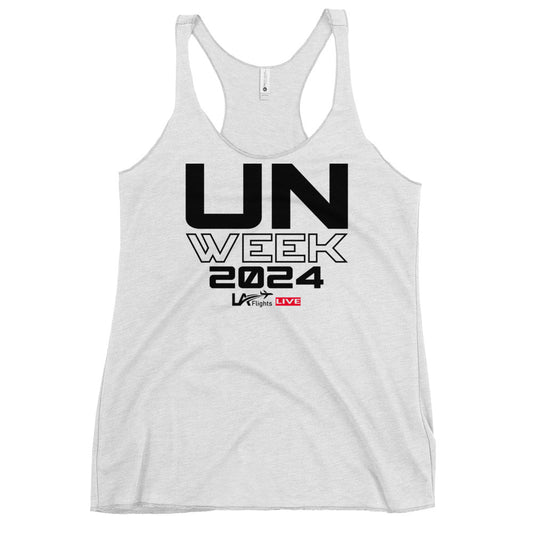 Women's Racerback Tank UN Week 2024 Design 2 (Black Letters)