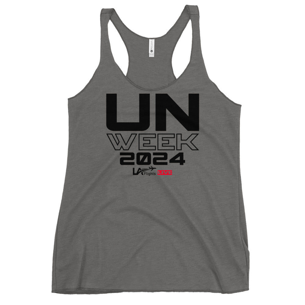 Women's Racerback Tank UN Week 2024 Design 2 (Black Letters)