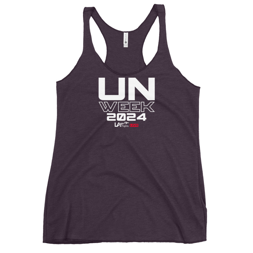 Women's Racerback Tank UN Week 2024 Design 2 (White Letters)