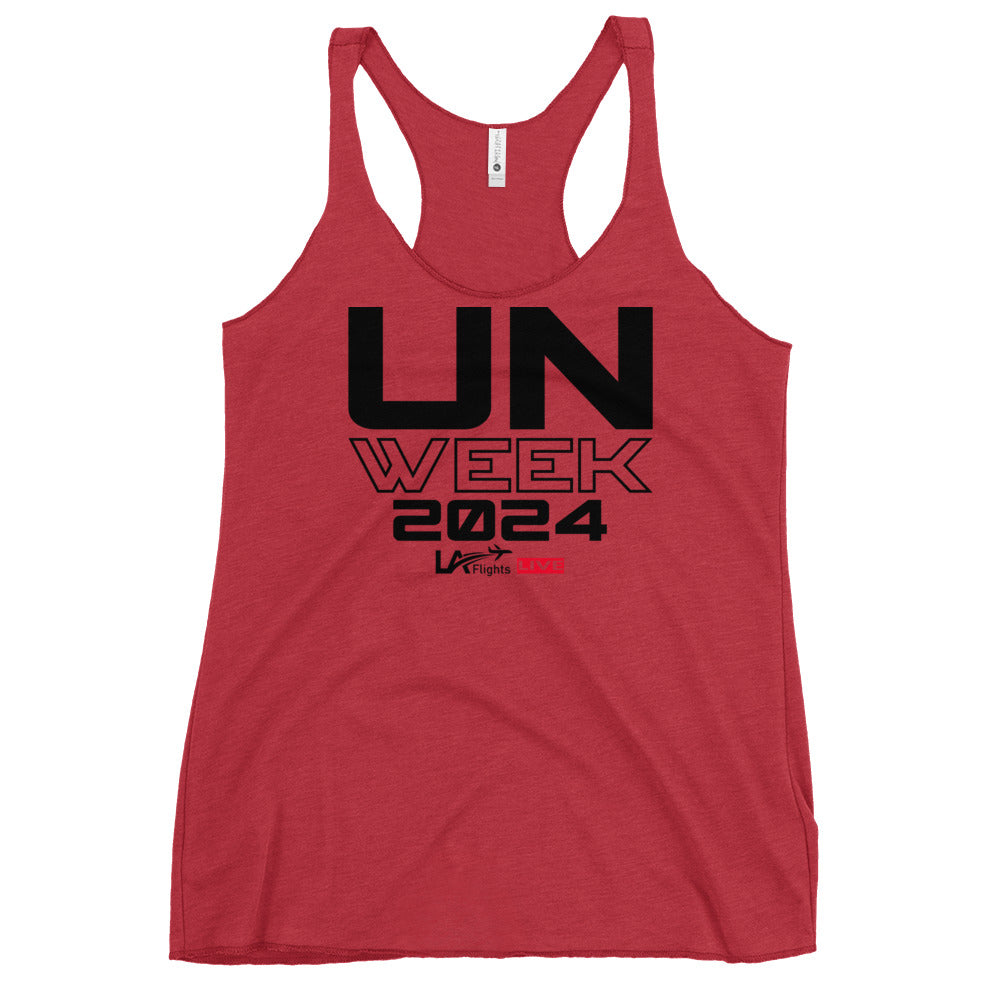 Women's Racerback Tank UN Week 2024 Design 2 (Black Letters)