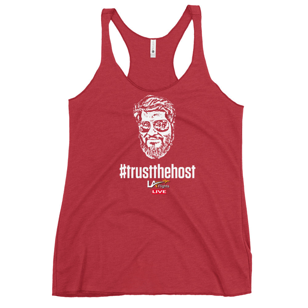 Women's Racerback Tank #trustthehost