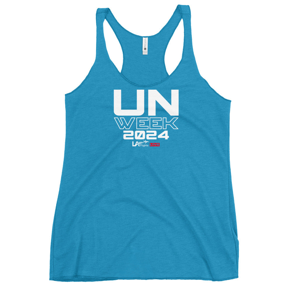 Women's Racerback Tank UN Week 2024 Design 2 (White Letters)