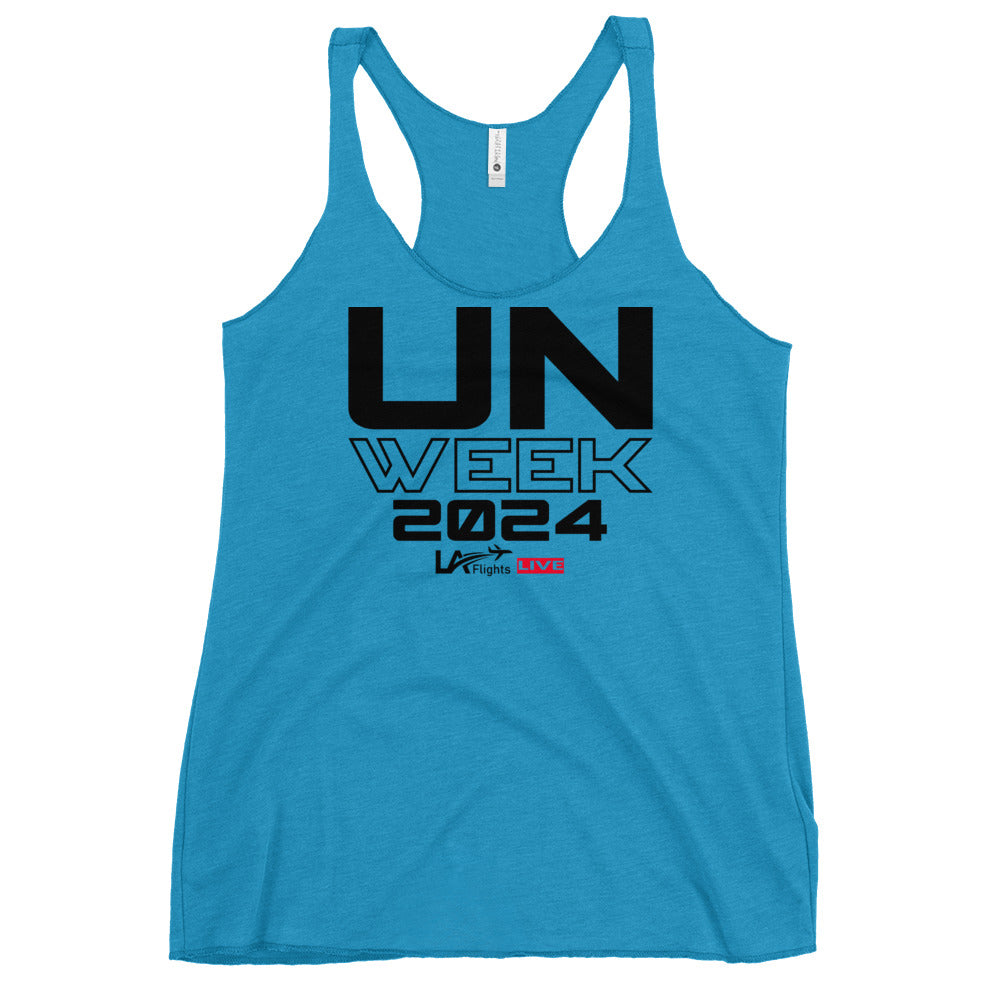 Women's Racerback Tank UN Week 2024 Design 2 (Black Letters)