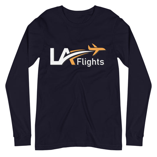 LA Flights Cotton Long Sleeved Shirt (White Text)
